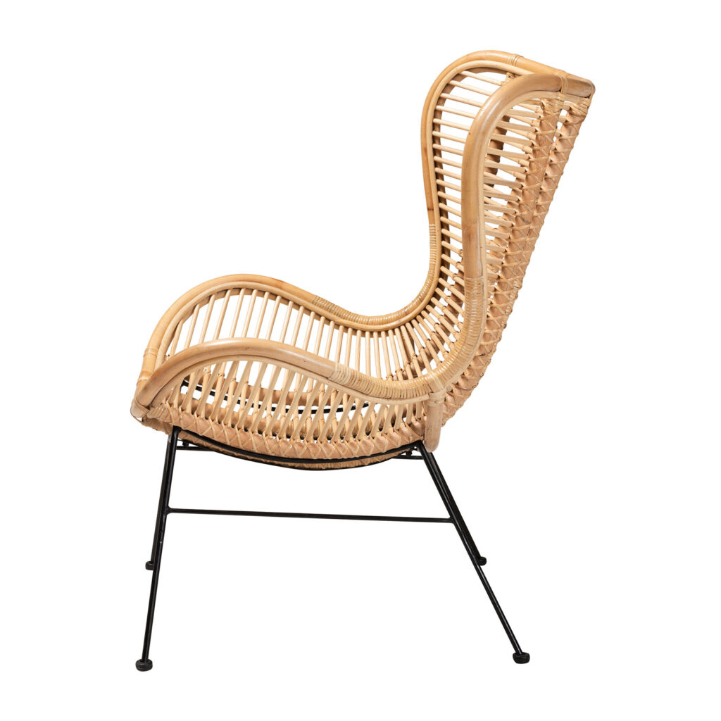 Invercargill Natural Iron leg Rattan Club Chair