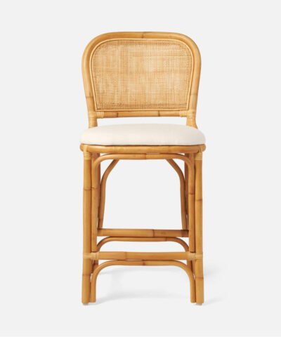 Hamilton Upholstered Rattan Counter Stool
