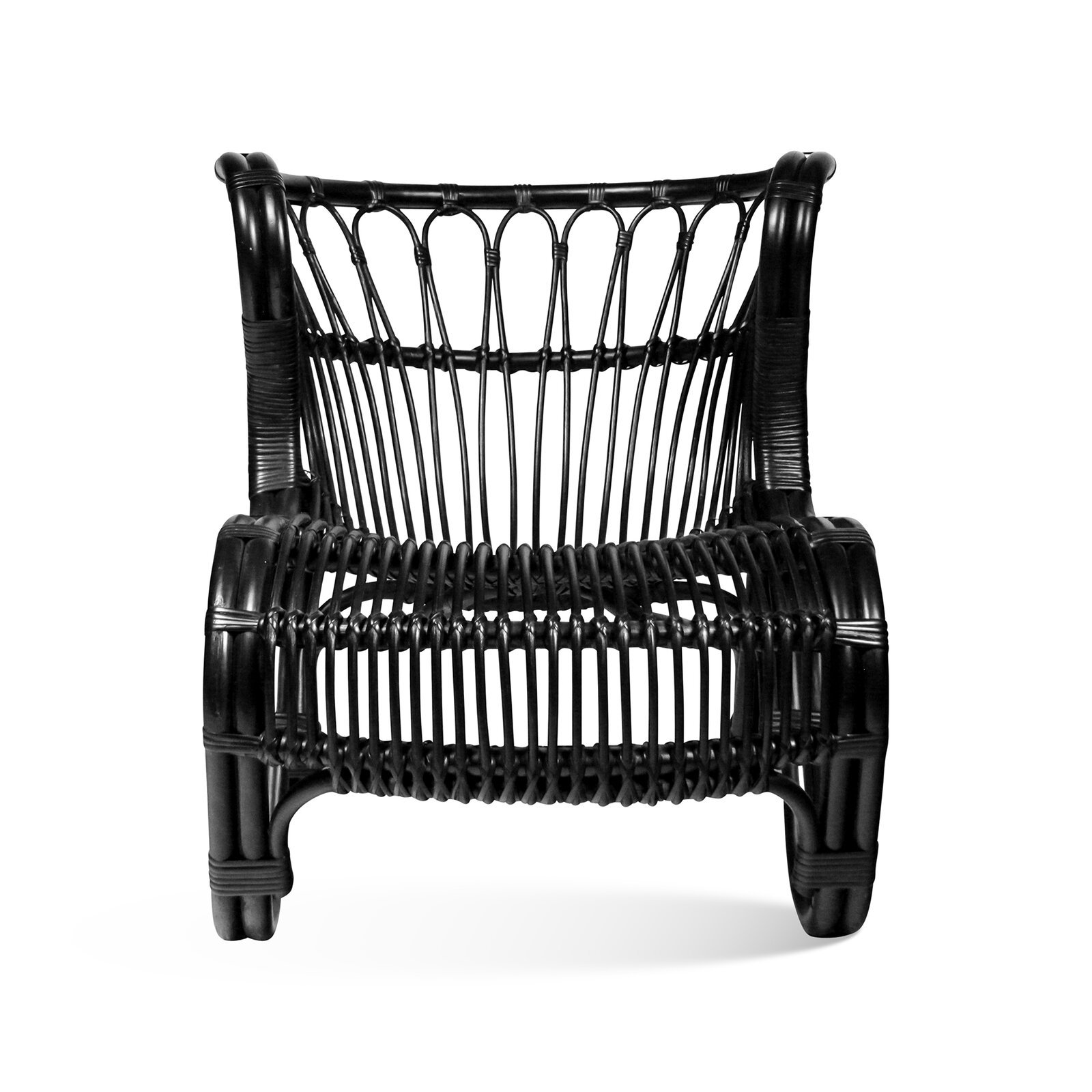Timaru Black Glossy Rattan Accent Chair