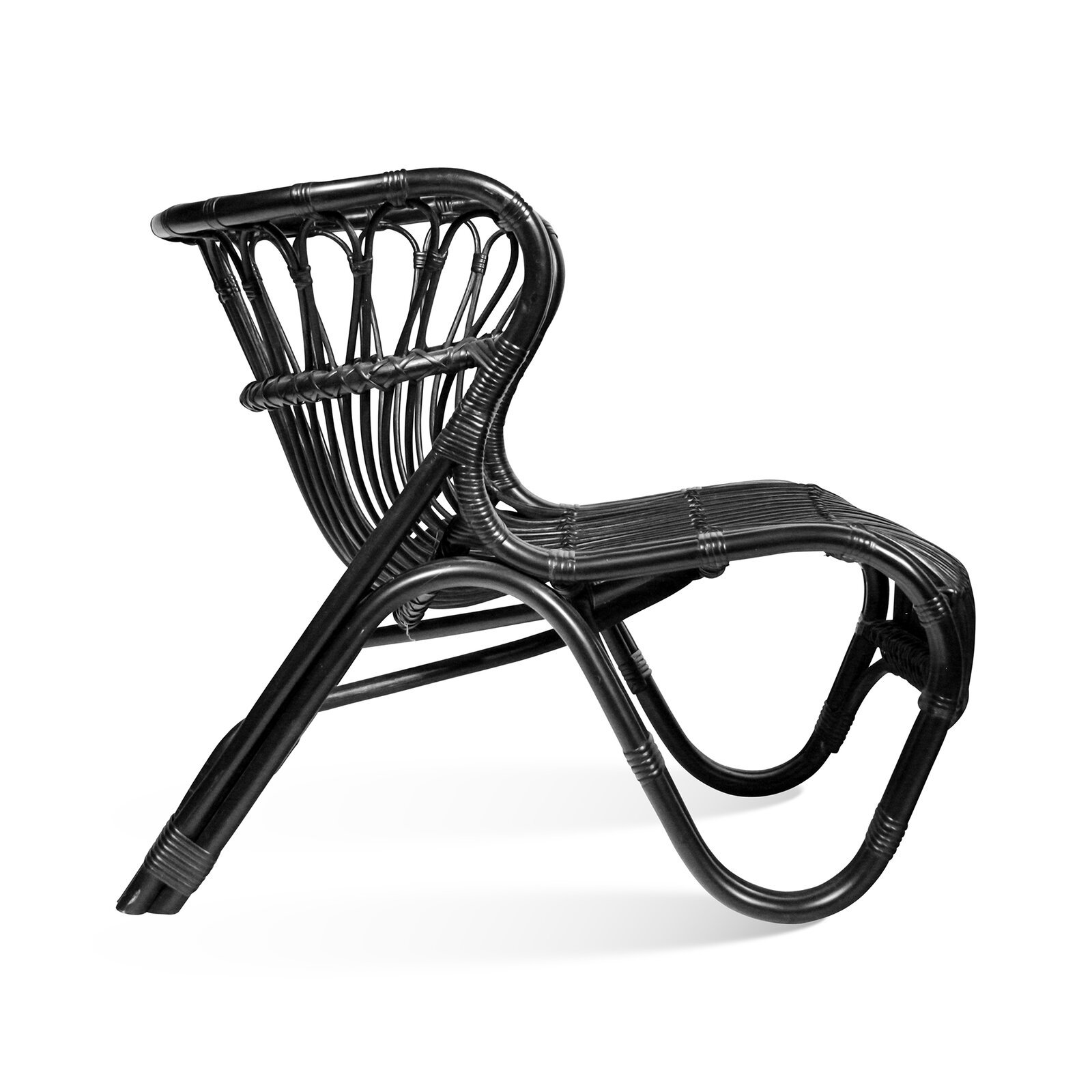 Timaru Black Glossy Rattan Accent Chair