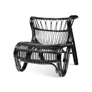 Timaru Black Glossy Rattan Accent Chair