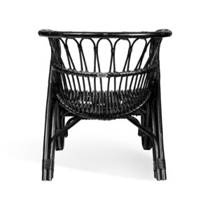 Timaru Black Glossy Rattan Accent Chair