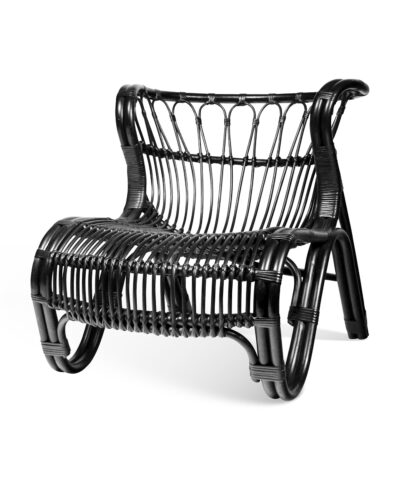 Timaru Black Glossy Rattan Accent Chair