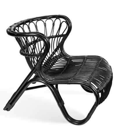 Timaru Black Glossy Rattan Accent Chair