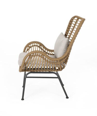 Napier Rattan Upholstered Armchair With Cushion
