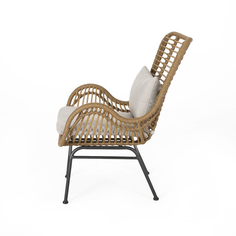 Napier Rattan Upholstered Armchair With Cushion