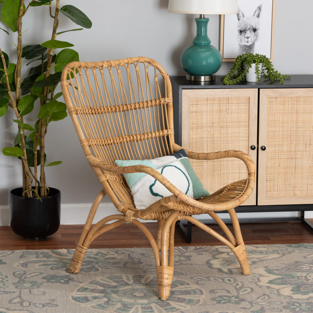 Taupo Modern Rattan Armchair leg Rattan