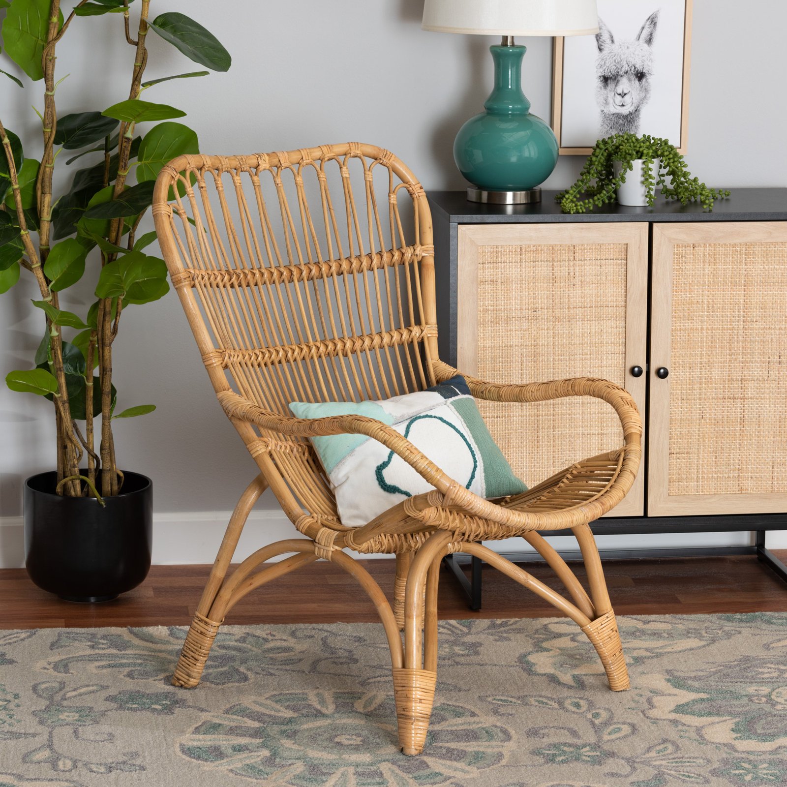 nania-kohj 5 Taupo Modern Rattan Armchair leg Rattan