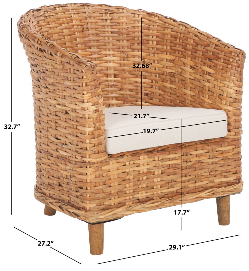 Awamutu Full Rattan Barrel Chair Natural