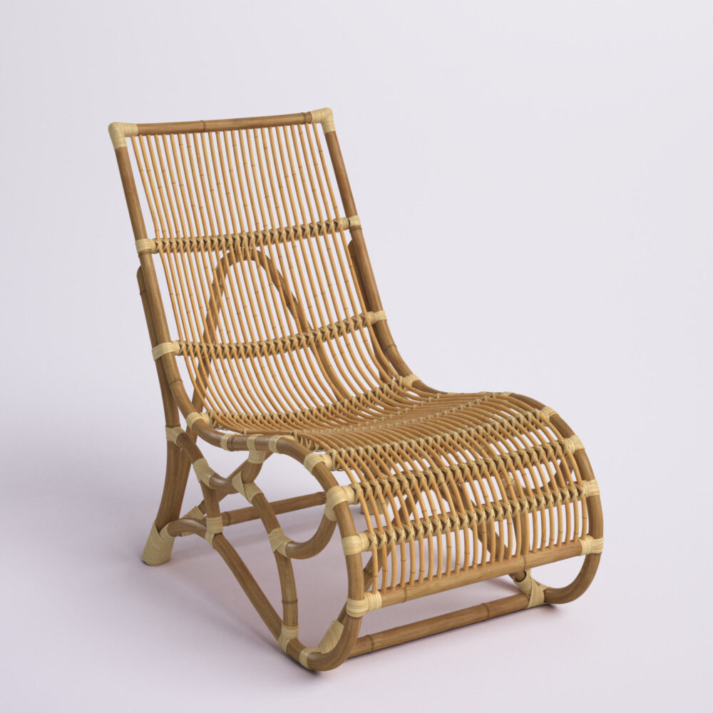 Palmerston Rattan Accent Lounger Chair Natural