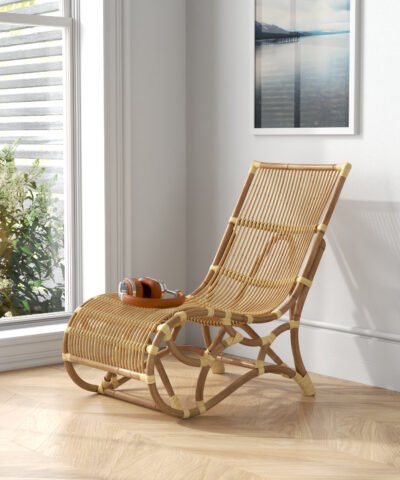 Palmerston Rattan Accent Lounger Chair Natural