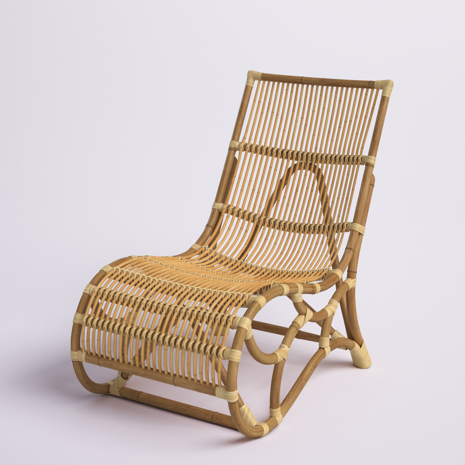 Palmerston Rattan Accent Lounger Chair Natural