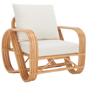 Richmond Rattan Armchair upholstered in thick Rattan