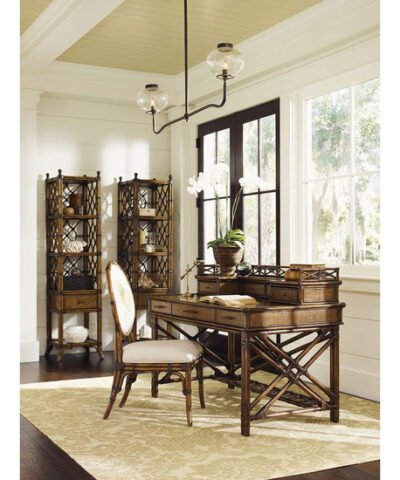 Auckland Tall Rattan Bookshelf Brown Color