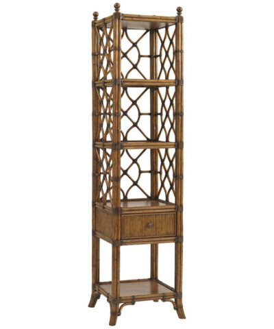 Auckland Tall Rattan Bookshelf Brown Color