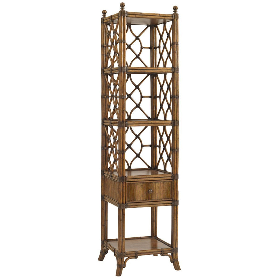 Auckland Tall Rattan Bookshelf Brown Color