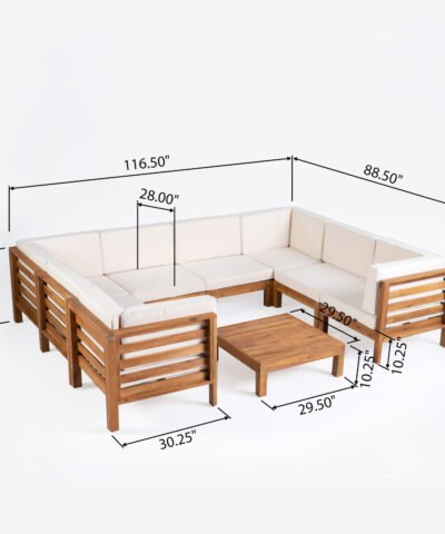 Hail Outdoor Sofa Seating Group 8 People with Cushions