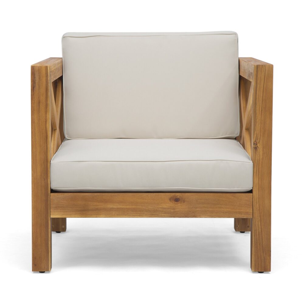 Dammam Natural Teak Patio Chair with Cushions