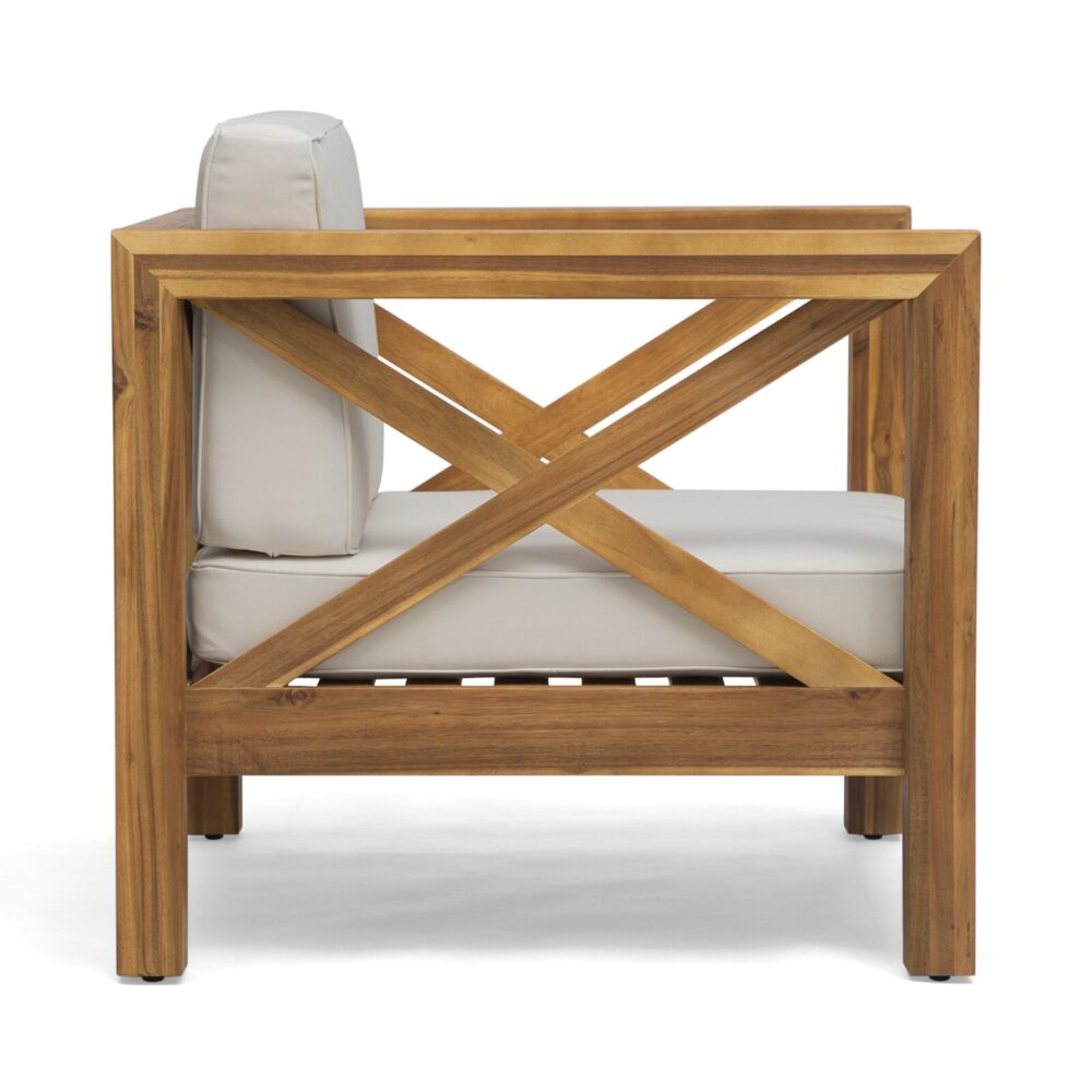 Dammam Natural Teak Patio Chair with Cushions