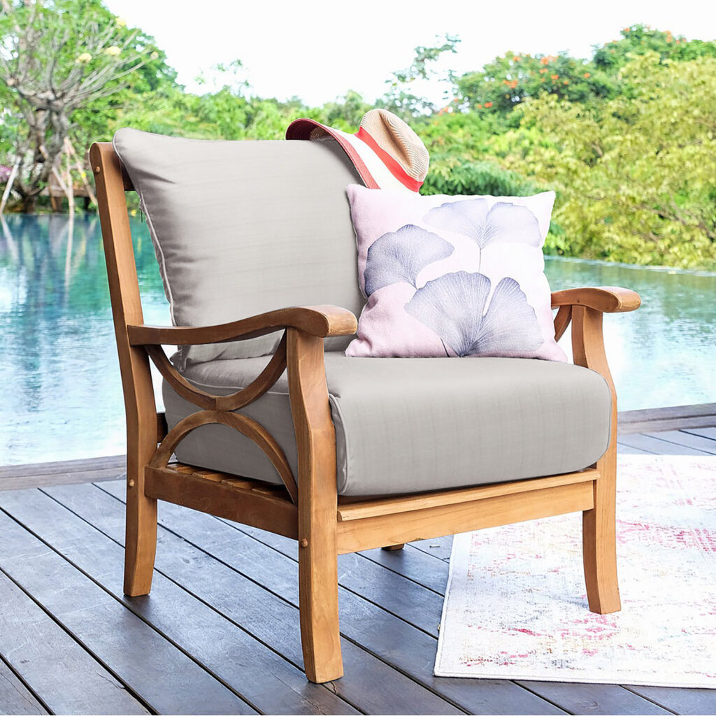 Ras Tanura Teak Patio Garden Chair with Cushions