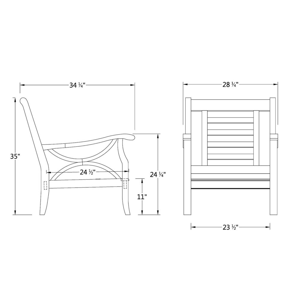 Ras Tanura Teak Patio Garden Chair with Cushions