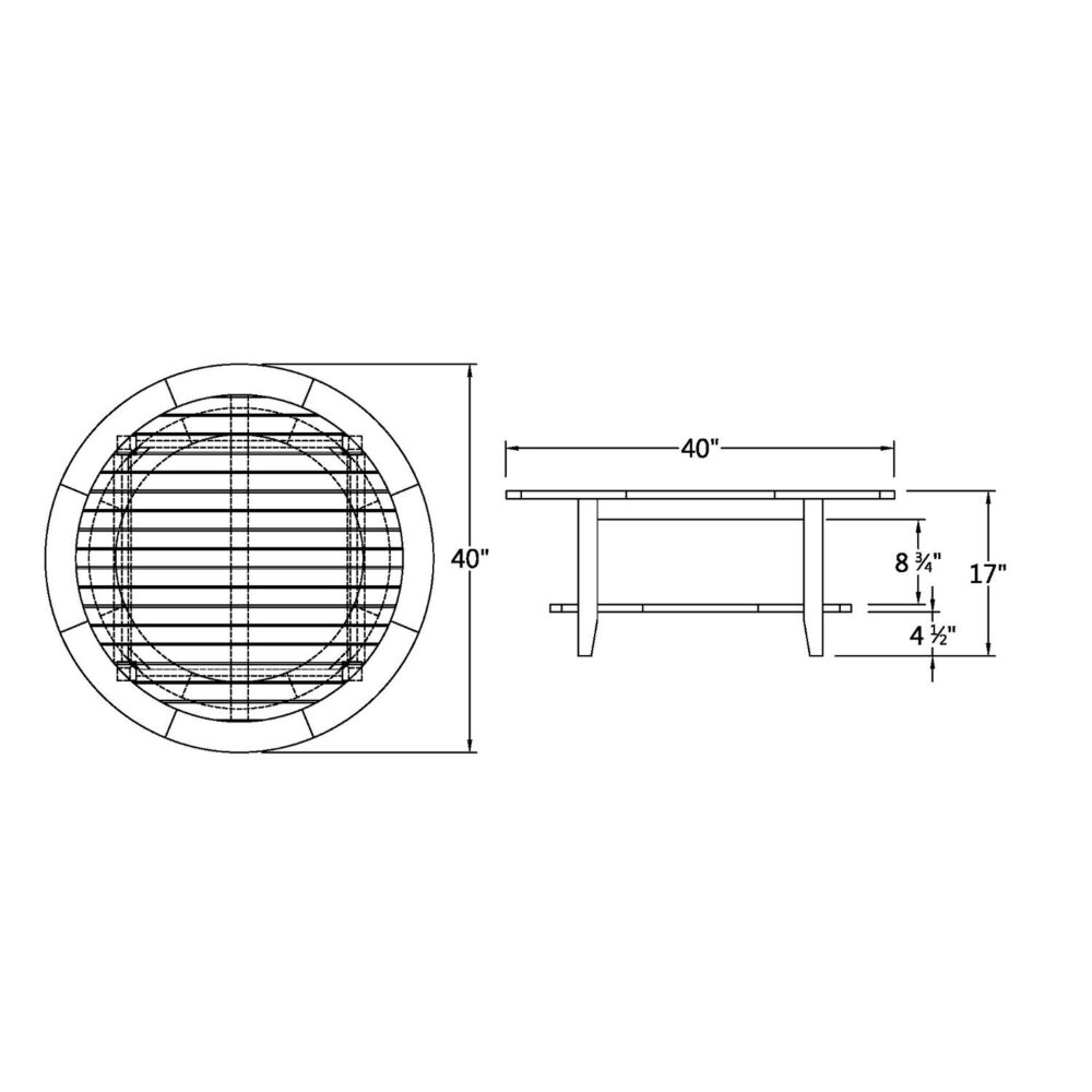 Arar Teak Outdoor Round Coffee Table Natural