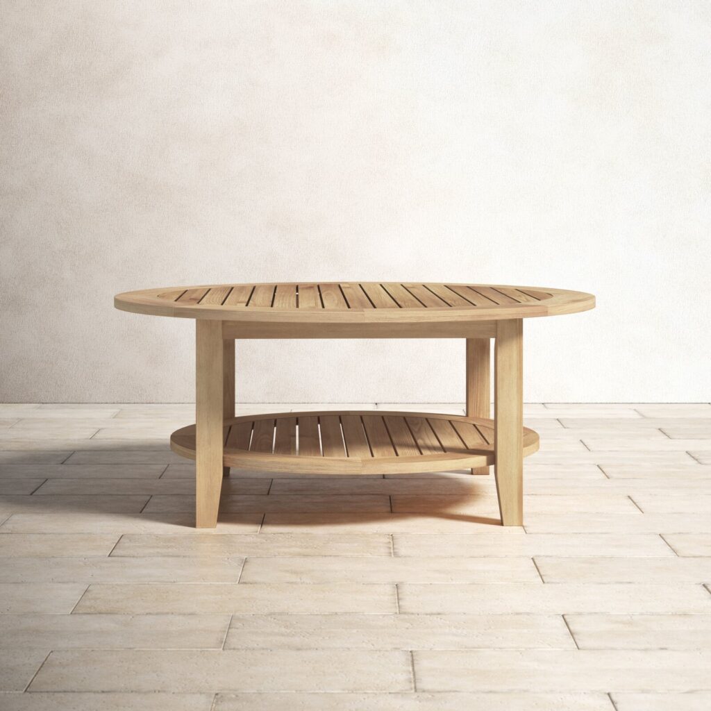 Arar Teak Outdoor Round Coffee Table Natural