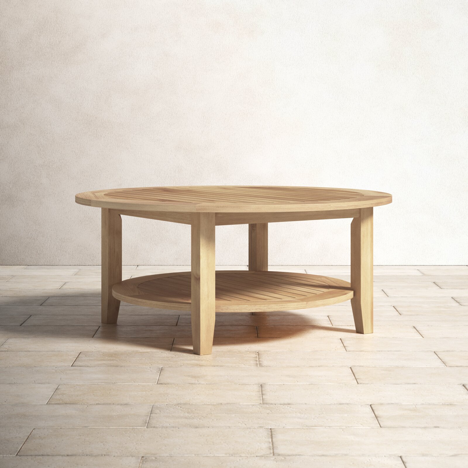 Arar Teak Outdoor Round Coffee Table Natural