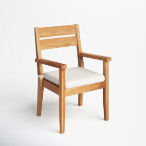 Rabigh Outdoor Solid Teak Armchair with Cushions