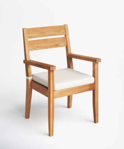 Rabigh Outdoor Solid Teak Armchair with Cushions