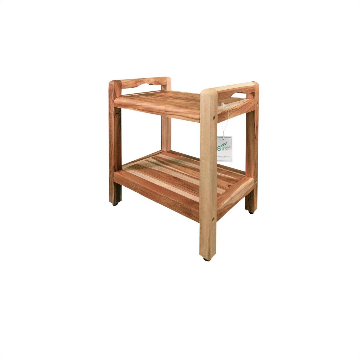 Al Mubarraz Teak Shower Stool With 2 Handles