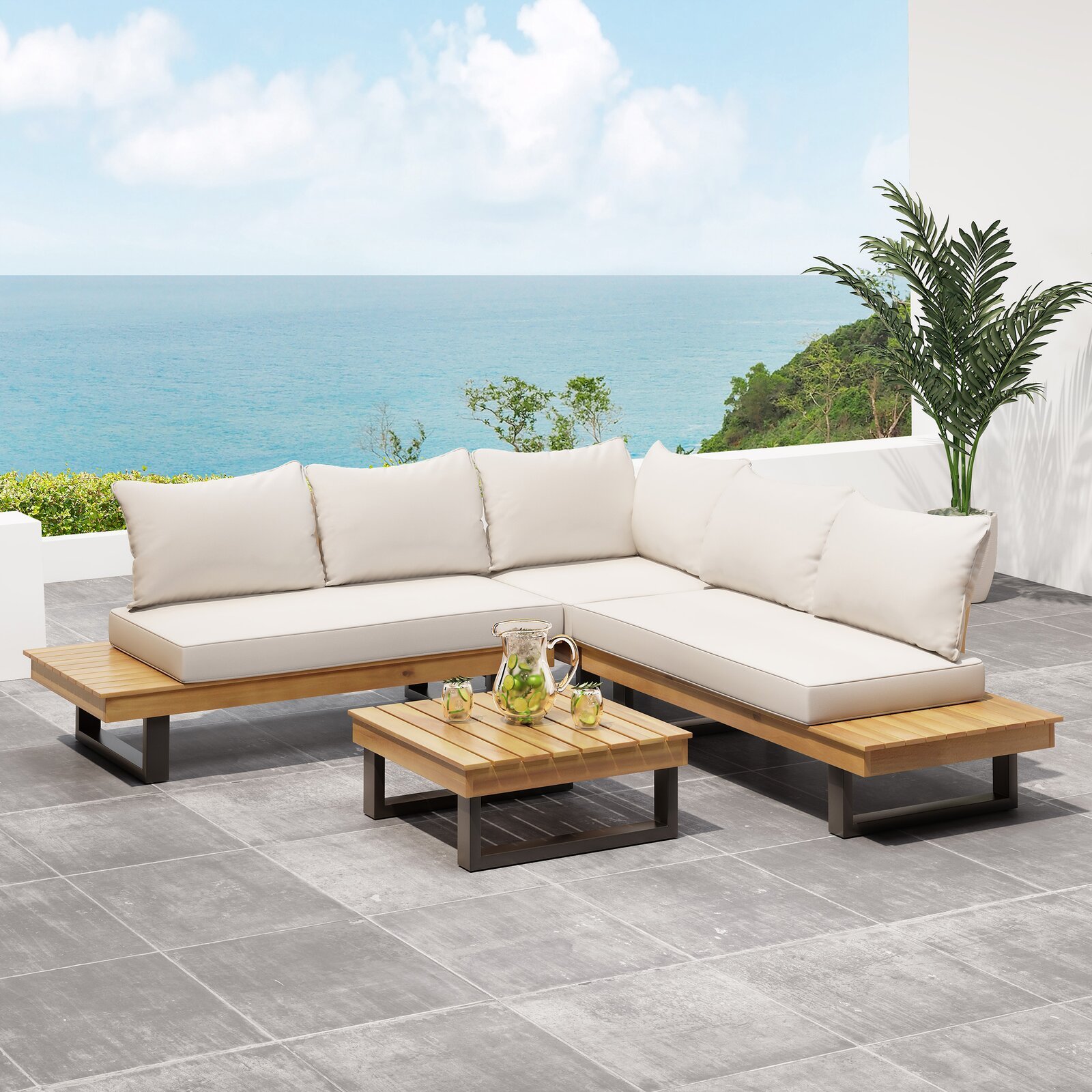 nania-kojr 5 Buraidah Outdoor Sofa Set Seating People with Cushions
