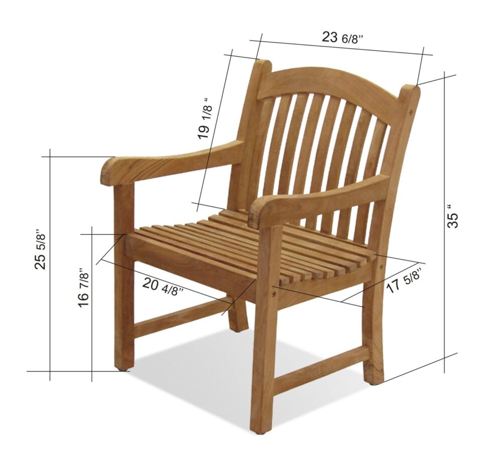 Al Jubail Teak Wood Garden Chair Natural