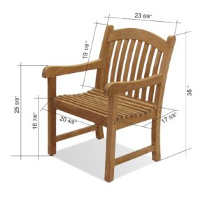 Al Jubail Teak Wood Garden Chair Natural