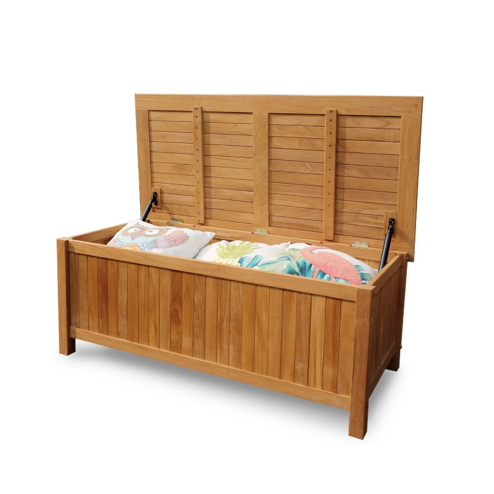 Khobar Natural Solid Teak Wood Deck Box