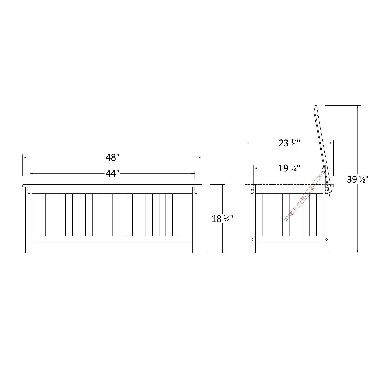 Khobar Natural Solid Teak Wood Deck Box