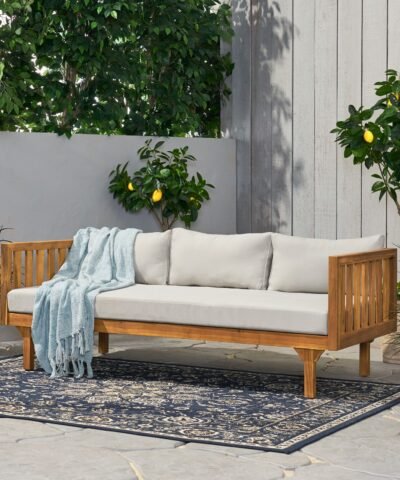 Tabuk Natural Outdoor Patio Sofa 3 Seater