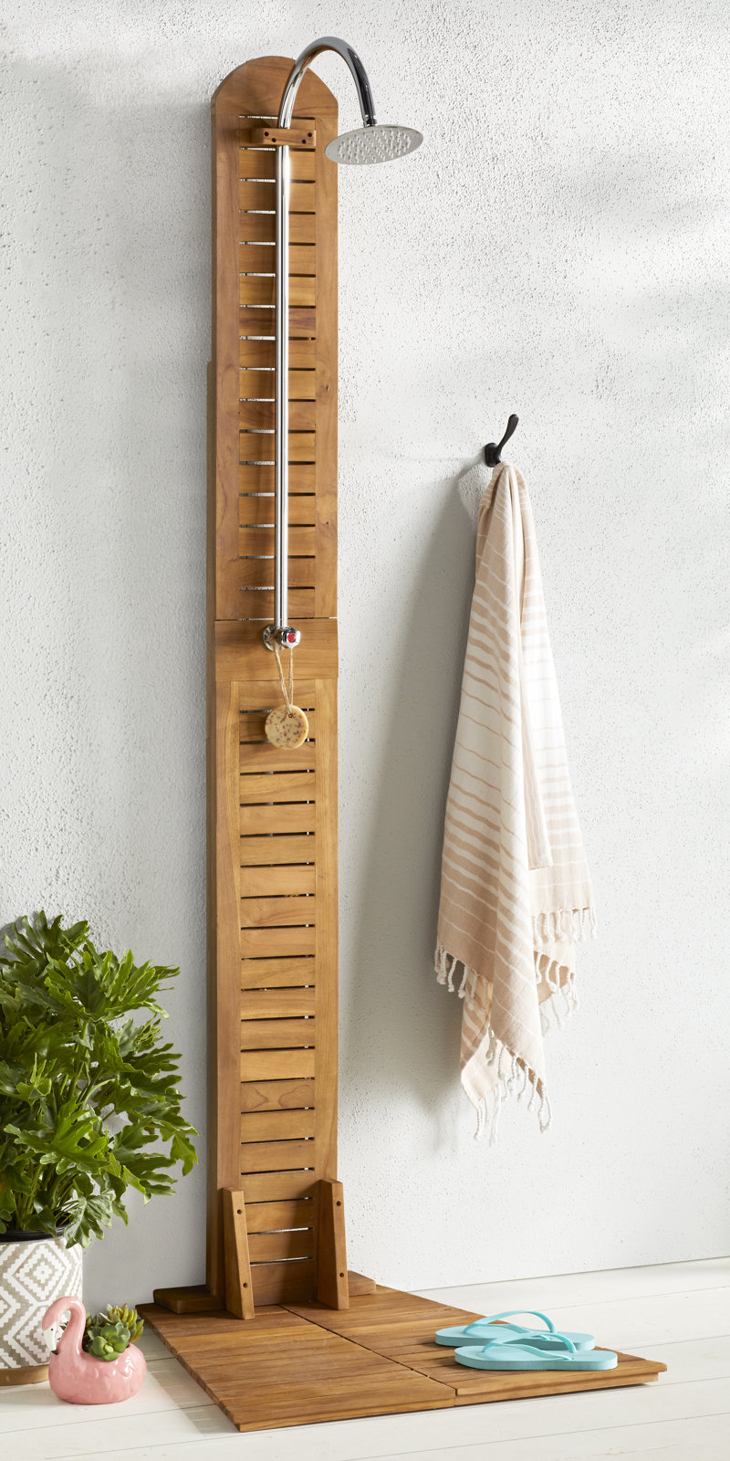 Dhahran Garden Shower Solid Teak Natural