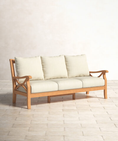 Al Fujairah Natural Teak Outdoor Patio Sofa 3 Seater