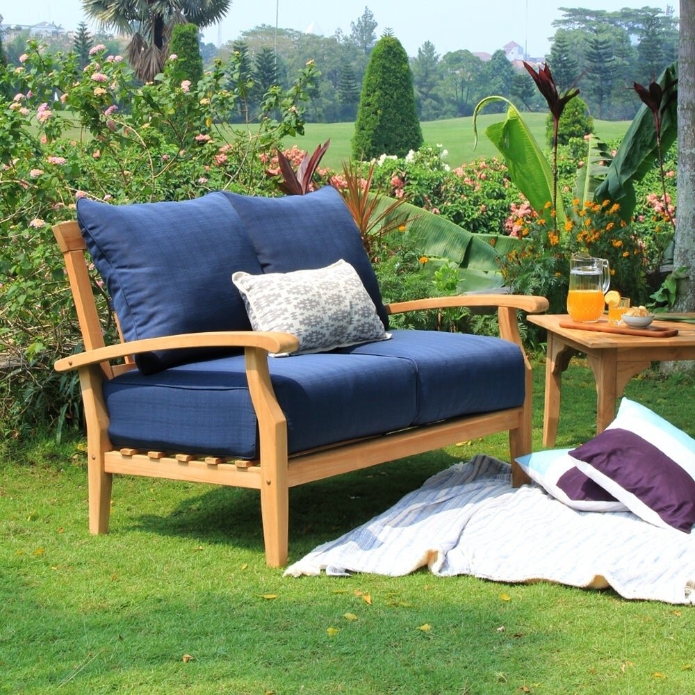 Al Quwain Teak Outdoor Loveseat Sofa 2 Seater