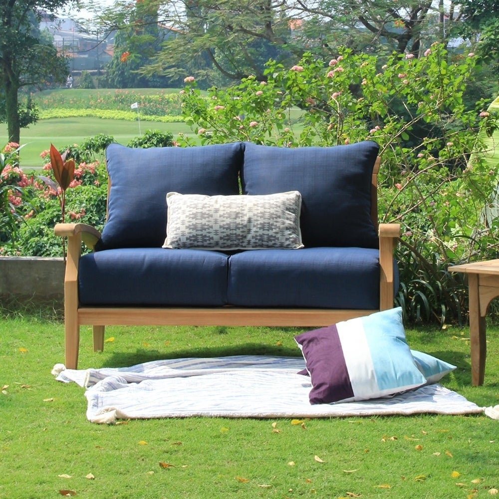 Al Quwain Teak Outdoor Loveseat Sofa 2 Seater