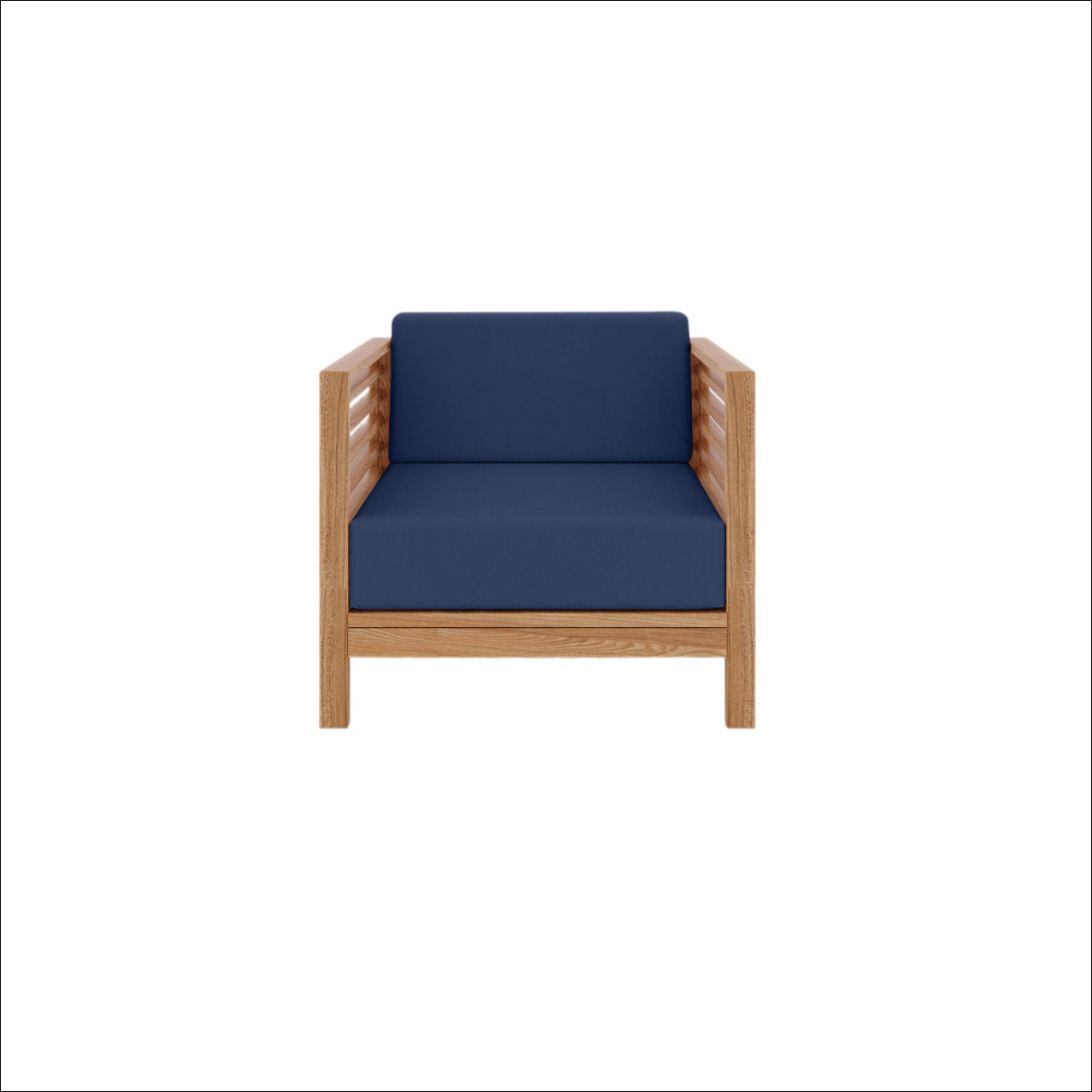 nania-kokj 2 Oasis Line Arm Teak Lounge Chair with Cushion