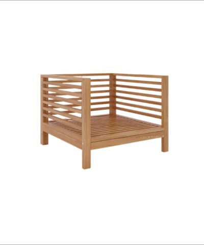 Oasis Line Arm Teak Lounge Chair with Cushion