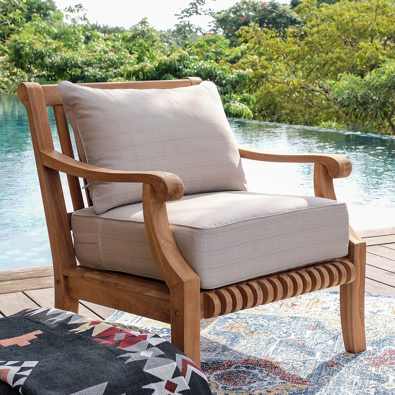Al Quoz Teak Patio Chair with Cushions