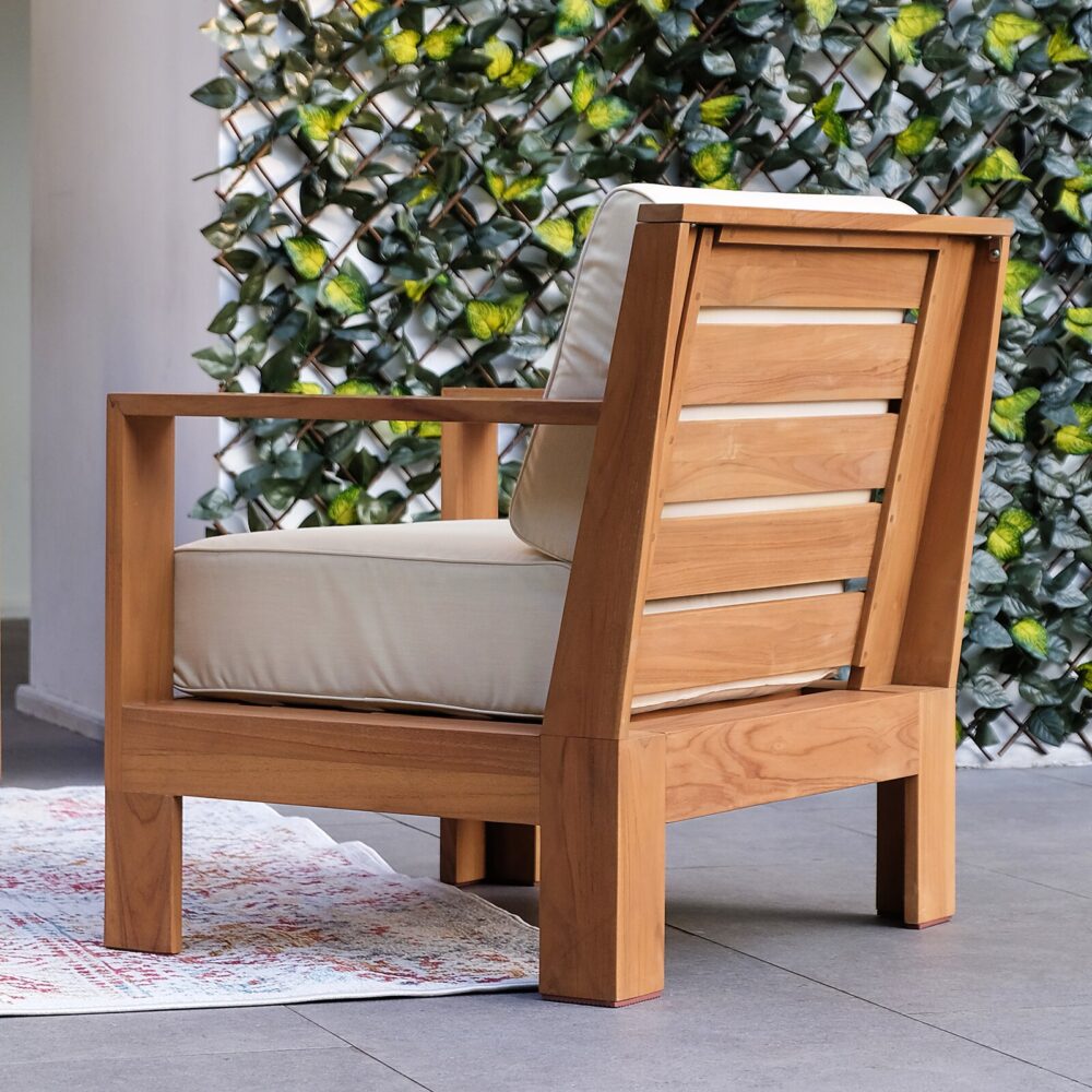 Mirbah Teak Patio Chair with Sunbrella