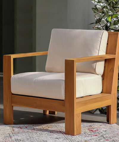 Mirbah Teak Patio Chair with Sunbrella