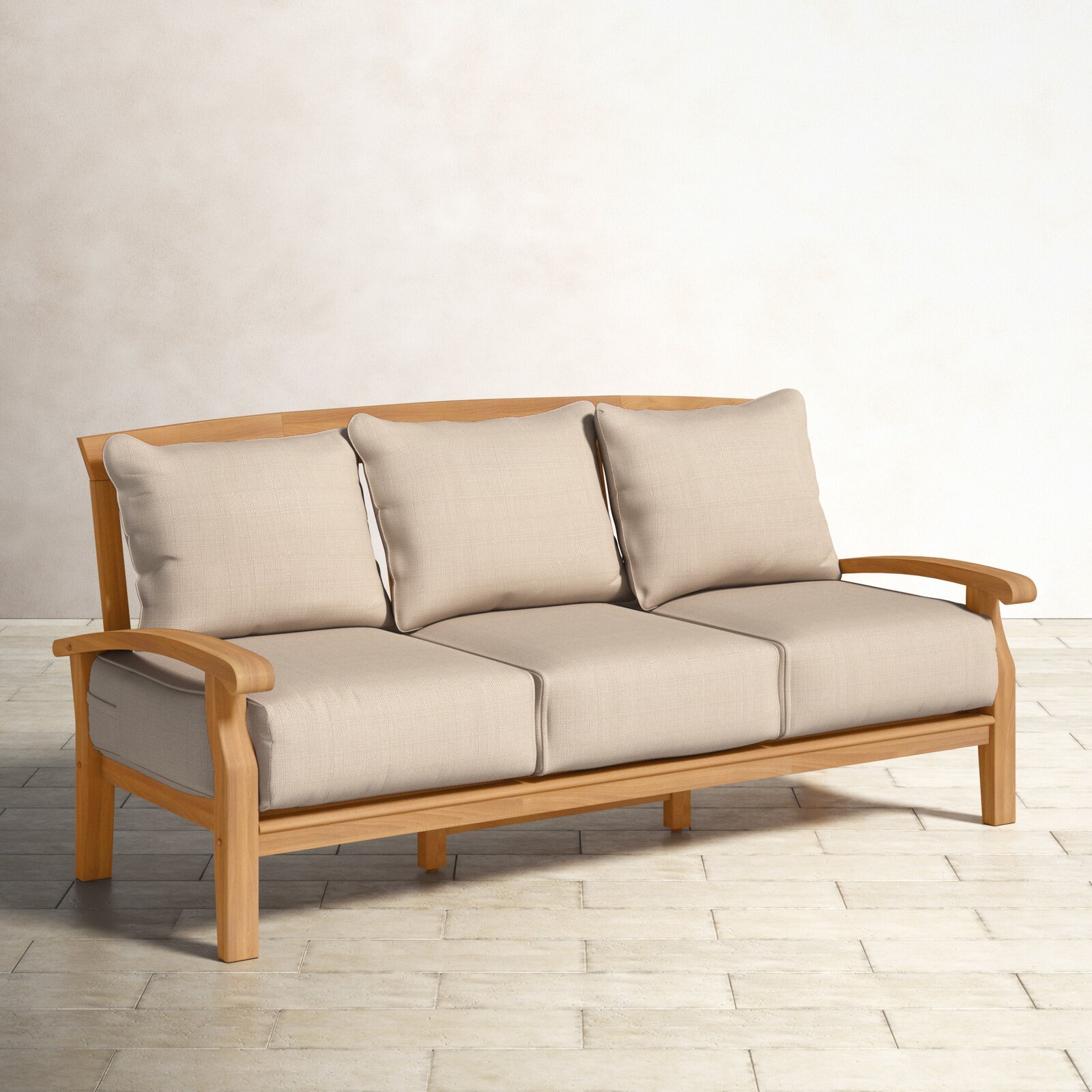 Kalba Teak Outdoor Patio Sofa 3 Seater