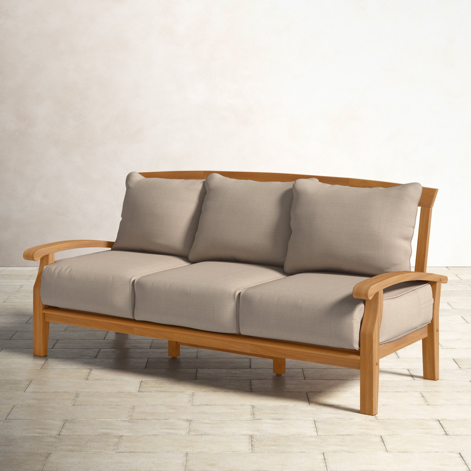 Kalba Teak Outdoor Patio Sofa 3 Seater