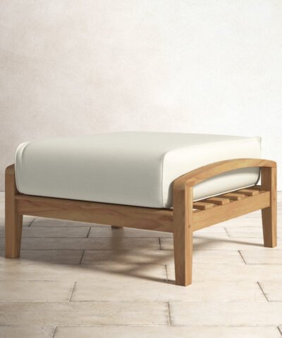 Abu Dhabi Teak Outdoor Ottoman With Cushion