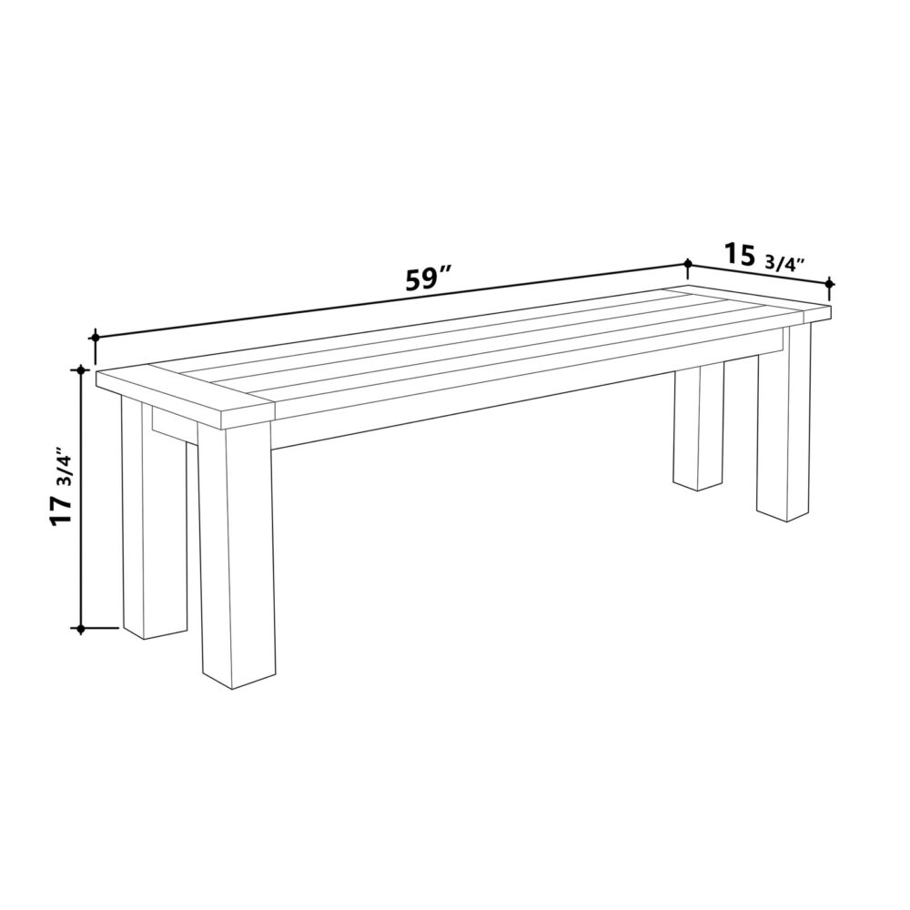 Jebel Ali Natural Teak Outdoor Bench